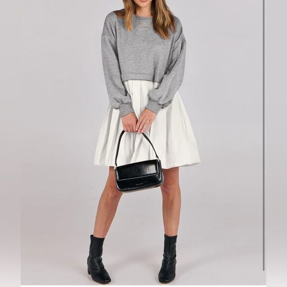 Anrabess Sweatshirt Pleated Dress size Large New - Picture 3 of 13